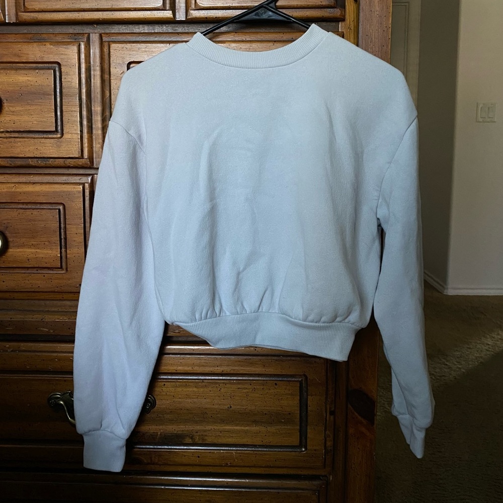 WILD FABLE CROPPED LIGHT GRAY CREWNECK